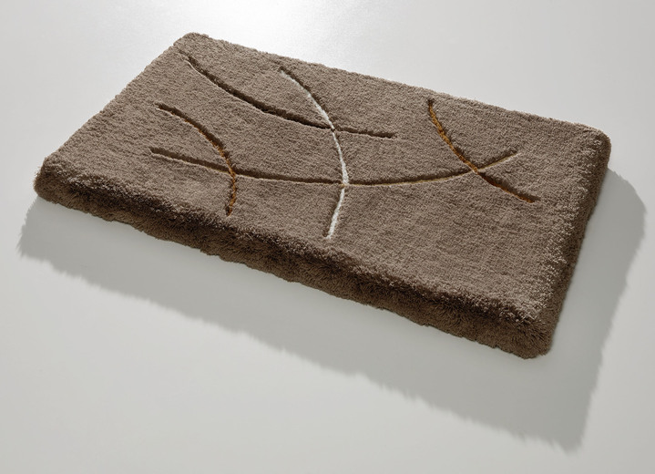 Badgarnituren - Badgarnitur in barfussweicher Qualität, in Größe 100 (Vorleger halbrund, 50/ 80 cm) bis 112 (WC-Deckelbezug, 47/ 50 cm), in Farbe TAUPE Ansicht 1
