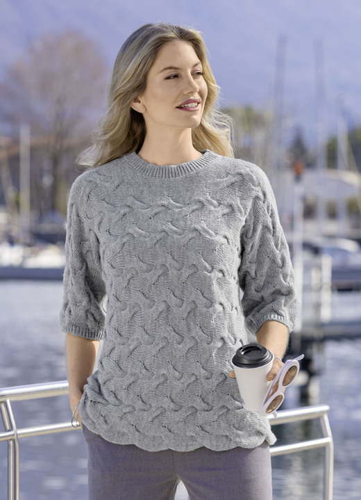 Basics - Pullover mit Alpaka, in Größe L(44/46) bis XXL(52/54), in Farbe GRAU MELIERT Ansicht 1