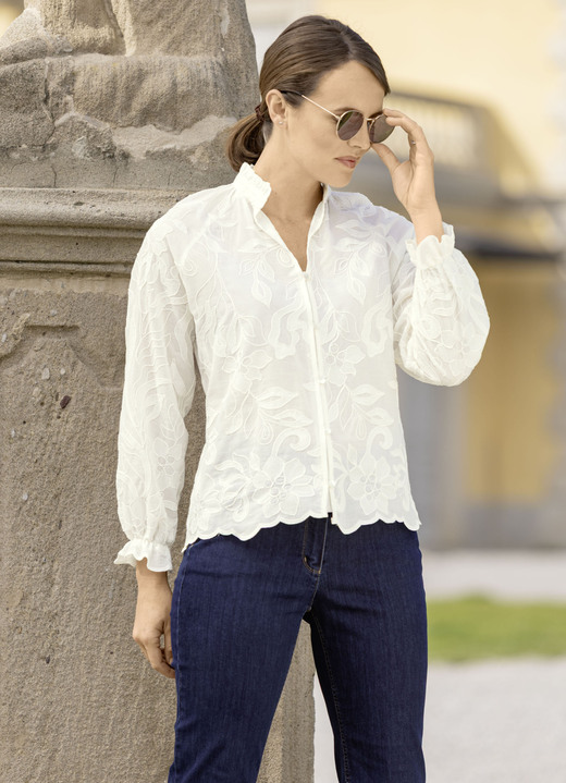 BIANCA - Bluse mit Rüschenzier, in Größe 036 bis 048, in Farbe CREMÉ Ansicht 1