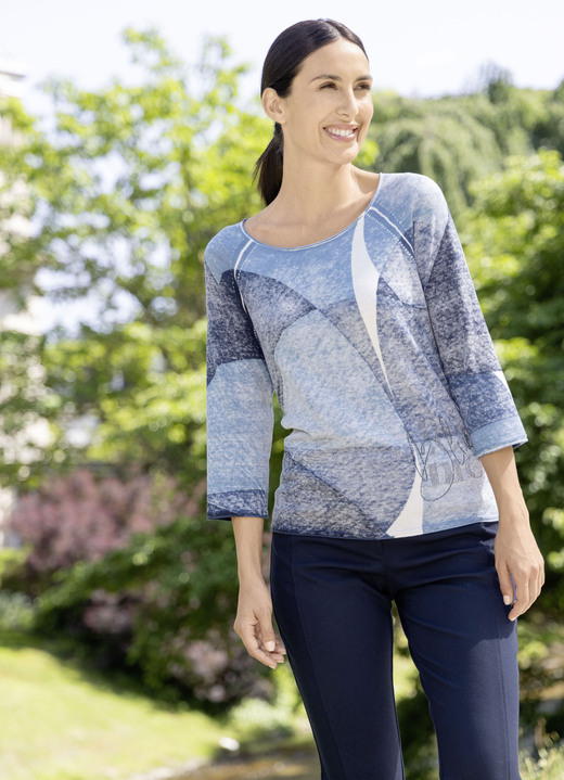RABE - Pullover in leichter Batikoptik RABE - Pullover in leichter Batikoptik, in Größe 036 bis 052, in Farbe JEANSBLAU-MULTICOLOR