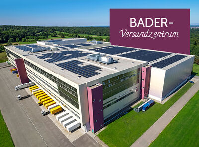 Wir versenden zuverl&auml;ssig Ihre Bestellungen!Eines der modernsten Versandzentren Deutschlands.Mehr zum Versandzentrum von BADER erfahren