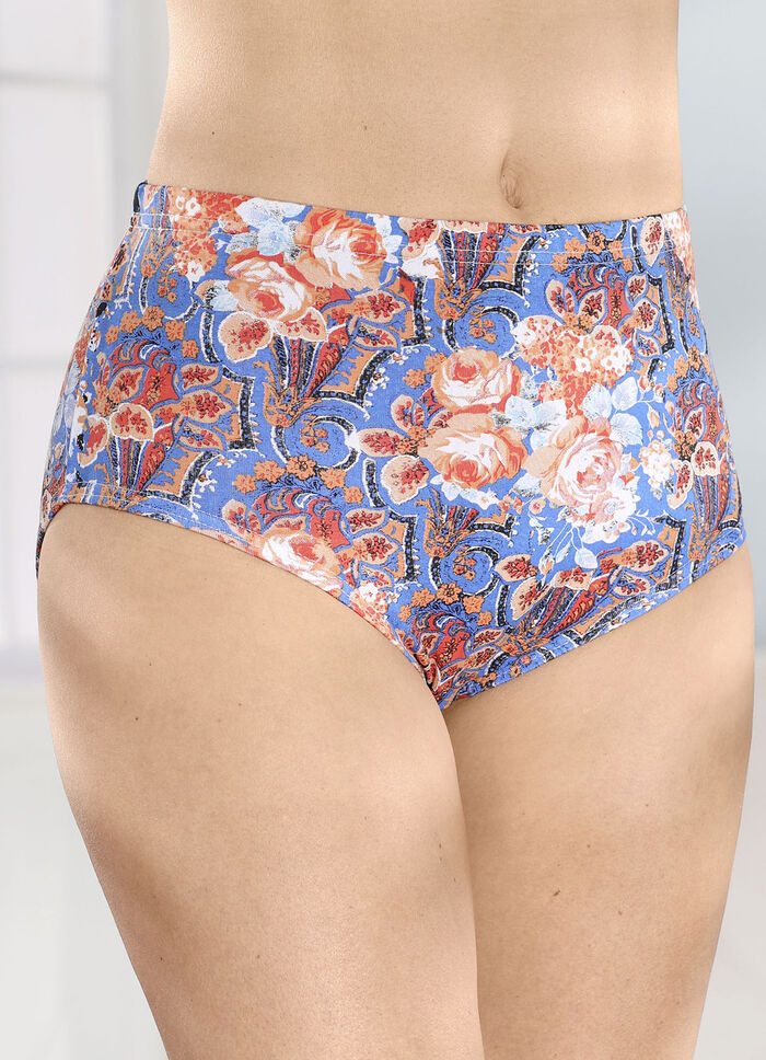 Fünferpack Slips mit buntem Druckdessin 