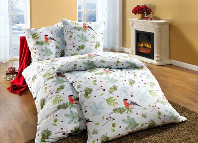 Flanell Bettw&auml;sche-Garnitur mit Reissverschluss 