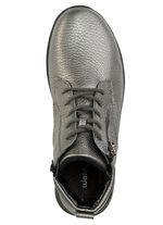 Waldl&auml;ufer, bequeme Damen-Stiefeletten, Winterschuhe, Weite H, aus Hirschleder ALTSILBER