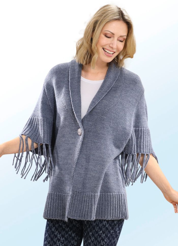 Strickjacke mit Fransenzier 