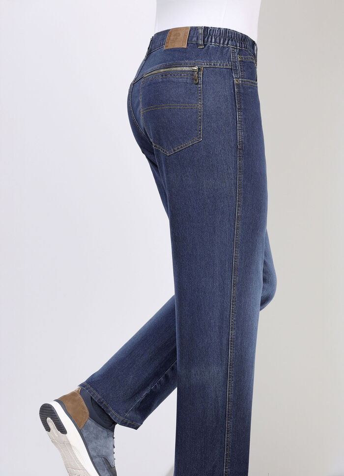 Jeans mit Dehnbundeinsätzen in 3 Farben JEANSBLAU