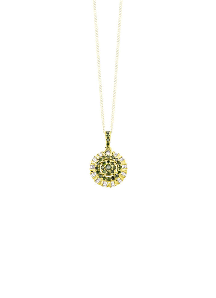 Anhänger mit Brillanten und Baguette-Diamanten 