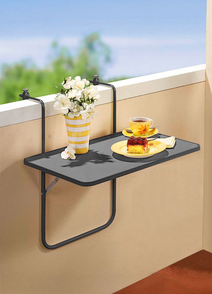 Balkon-H&auml;ngetisch mit Stahlrohrgestell 