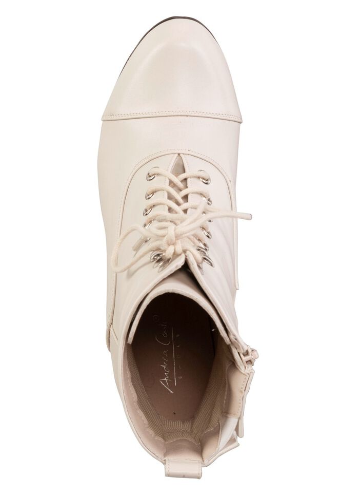 Andrea Conti, modische Damen-Stiefeletten, Winterschuhe, mit Rei&szlig;verschluss ECRU