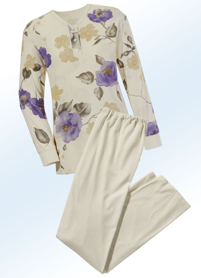 Götting Pyjama, Langarm, mit Knopfleiste und Bündchen 