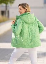 Jacke mit lasergesteppten Bl&uuml;tenmotiven APFELGR&Uuml;N