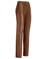 Hose im angesagten Materialmix COGNAC