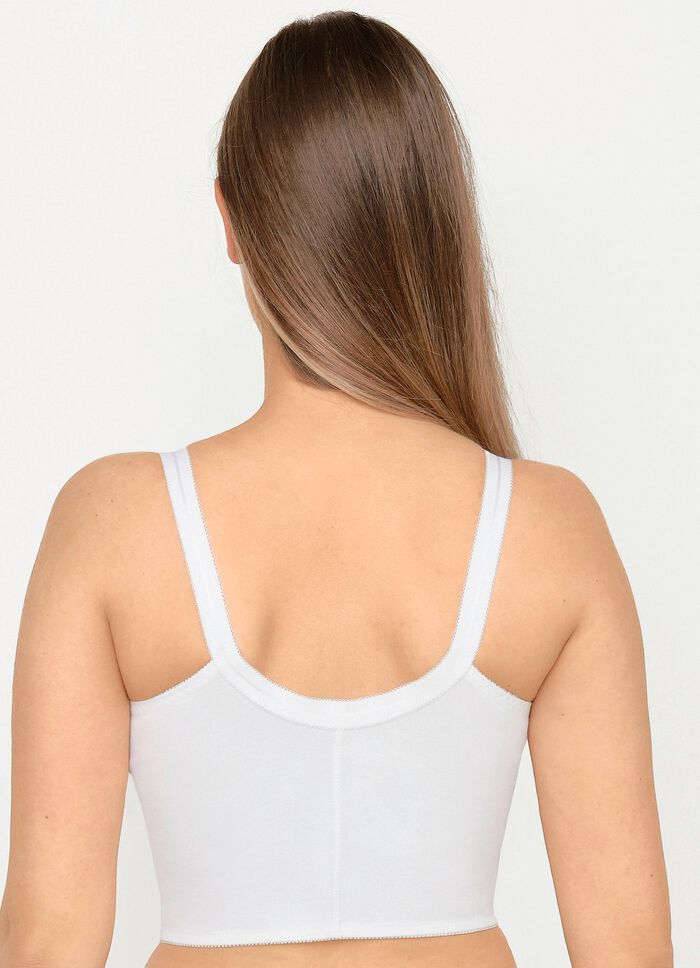 Susa BH in langer Form, mit Vorderverschluss WEISS