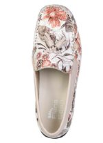 ELENA EDEN, bequeme Damen-Slipper, Weite H, mit herausnehmbarem Fussbett ECRU-BUNT