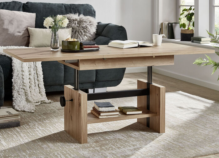 Couchtisch mit Lift-Mechanik EICHE ARTISAN