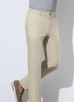 «Francesco Botti»-Hose mit Leinen in 3 Farben NATUR