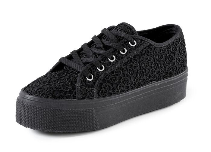 Elegante Damen-Schn&uuml;rschuhe, mit herausnehmbarem Fussbett SCHWARZ