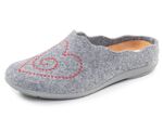 Laurina, klassische Damen-Hausschuhe, mit herausnehmbarem Fussbett HELLGRAU