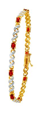 Durchbrochenes Armband mit Granat 