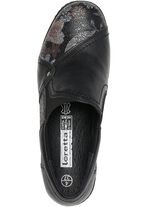 ELENA EDEN, bequeme Damen-Slipper, Weite H, mit herausnehmbarem Fussbett SCHWARZ