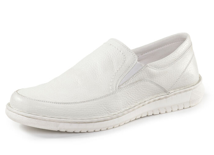 GINO GALANTE Slipper aus genarbtem Nappaleder NATURWEISS