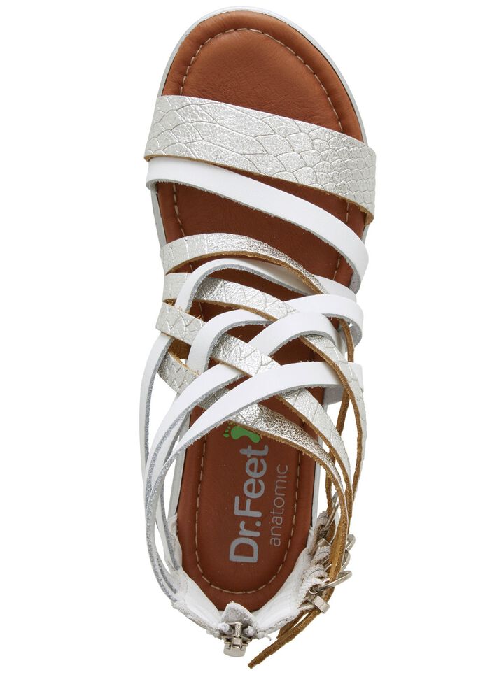 ELENA EDEN Sandale aus teilweise reptilgepr&auml;gtem Nappaleder 