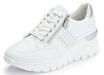 Rieker, bequeme Damen-Sneaker, Weite G, mit Reissverschluss WEISS