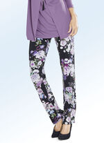 Weich, fließende Hose mit florale Dessinierung 