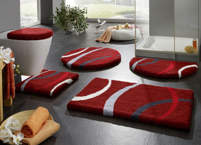 Supersoft Badgarnitur mit Latex-Rückseite von Grund ROT