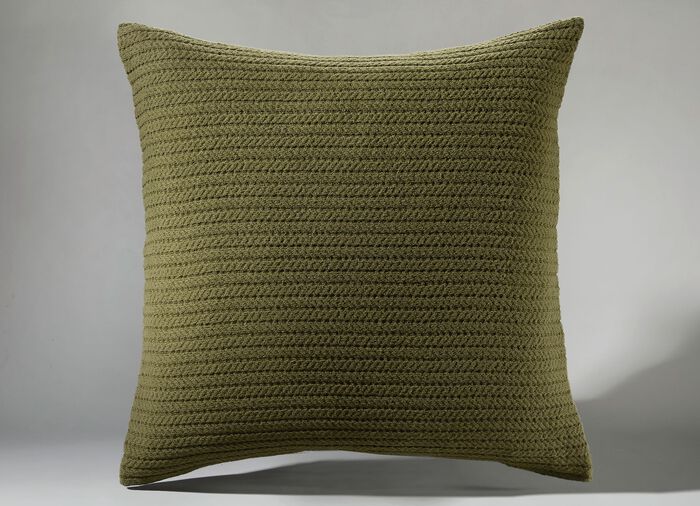 Wohndecke und Kissenbezug in toller Strickoptik GR&Uuml;N