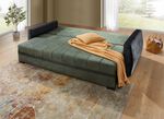 Schlafsofa mit Bettkasten GR&Uuml;N-SCHWARZ