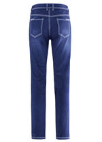 Jeans mit Ziernähten und Strasssteinen DUNKELBLAU