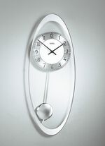 Wanduhr aus hochwertigem Mineralglas SILBER