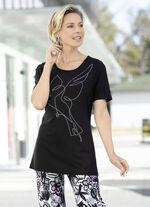 Schwarzes Shirt mit edler Strasszier 