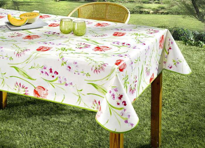 Wachstuchtischdecken mit farblich passendem Schrägband 