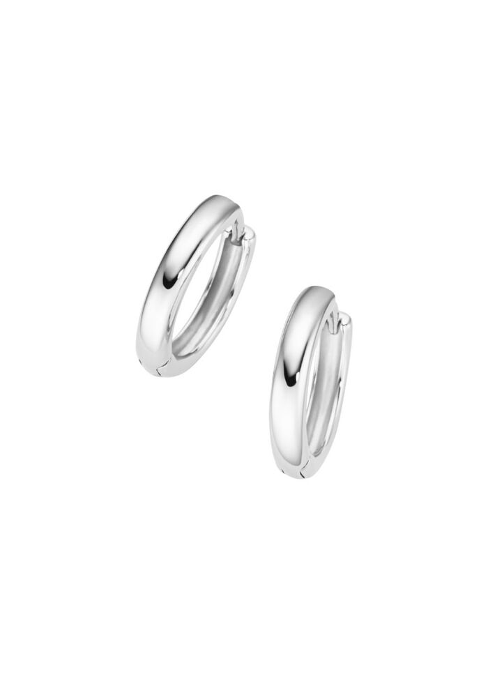 Gl&auml;nzende Klappcreolen in edlem Silber 