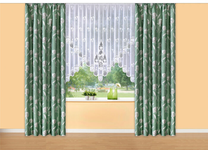 Kuvertvorhang mit Automatikfaltenband 1:3 