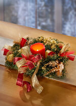 Tannenkranz mit LED-Kerze 