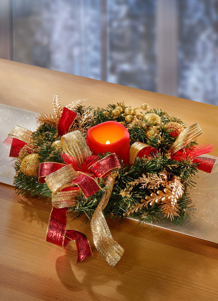 Tannenkranz mit LED-Kerze 