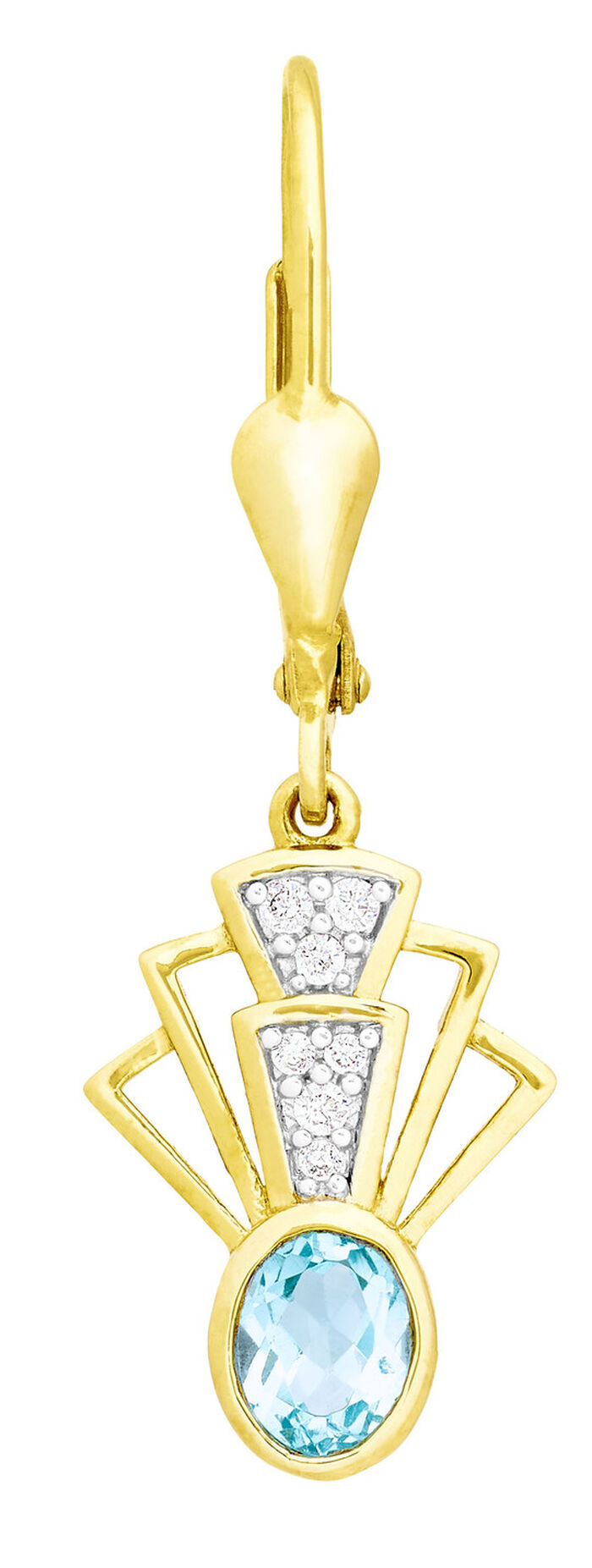 Edle Ohrringe mit Blautopas und Zirkonia 