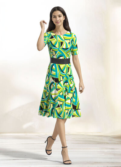 Farbbrillantes Kleid 