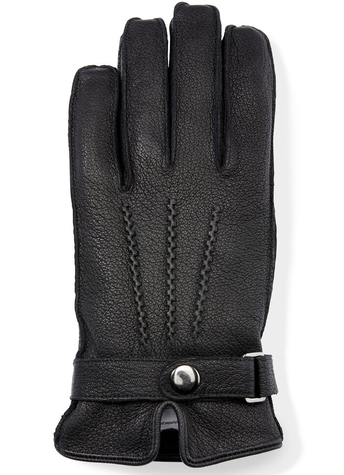 Herren-Handschuh aus weichem Ziegen-Nappaleder SCHWARZ