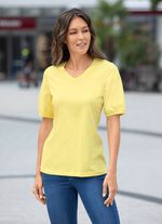 Shirt mit eingefassten, kurzen &Auml;rmeln in 3 Farben GELB