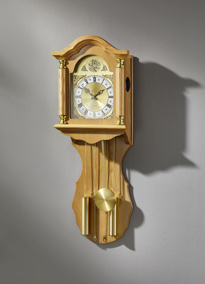 Wanduhr mit Westminster-Quarzuhrwerk EICHE
