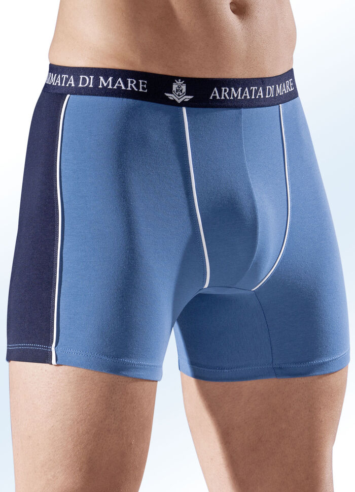 Dreierpack Pants, uni mit Kontrasteinsätzen 