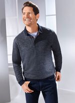 Poloshirt mit Strickkragen 