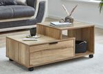 Moderner Couchtisch auf Rollen EICHE