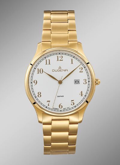 Dugena-Quartz-Herrenuhr mit Edelstahlbandgeh&auml;use 