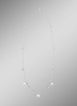 Halskette mit Süsswasser-Zuchtperlen und synth. Zirkonia 