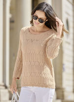 Pullover im Mustermix und mit Wellenabschlüssen 